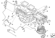 Электрические детали кондиционера для BMW E88 118i N43 (схема запасных частей)