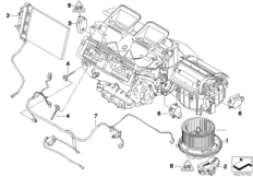 Электрические детали отопителя для BMW E81 120i N43 (схема запасных частей)