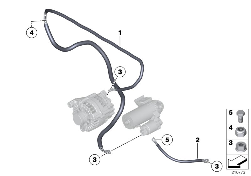 Провод стартера для BMW E84 X1 18dX N47N (схема запчастей)