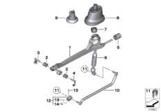 Механизм переключения передач МКПП для BMW F11 525d N57 (схема запасных частей)
