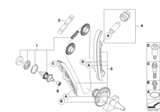Компл.приводн.цепи/вал насоса охл.жидк. для BMW K16 G 450 X (0145) 0 (схема запасных частей)