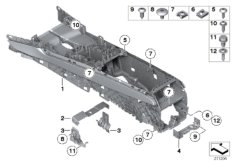 Кронштейн центральной консоли для BMW F03 750LiS N63 (схема запасных частей)