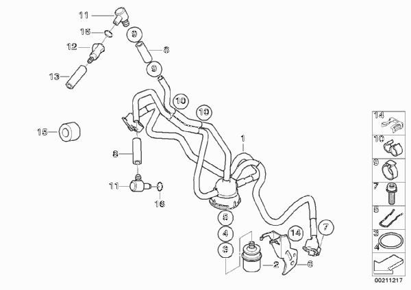 Распределитель топлива/регулят.давления для BMW K25 R 1200 GS 08 (0303,0313) 0 (схема запчастей)