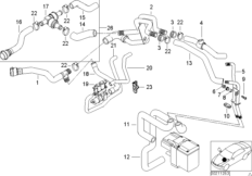 Шланги насос-клапан/ автом.сист.кондиц. для BMW E39 530d M57 (схема запасных частей)