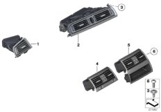 Вентиляционная решетка для BMW F10 535dX N57Z (схема запасных частей)
