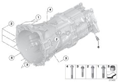 Дополнительные элементы КПП/крепление для BMW E91N 335xi N55 (схема запасных частей)