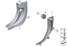 Боковая обшивка пространства для ног для BMW F11 528iX N20 (схема запасных частей)