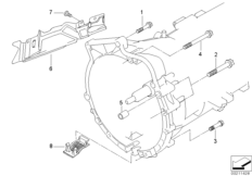 Крепление/дополнит.элементы КПП для BMW E91 335xi N54 (схема запасных частей)