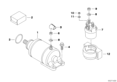 Стартер для MOTO K15 G 650 Xcountry 08 (0141,0151) 0 (схема запасных частей)
