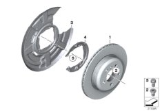 Тормозной диск торм.механ.заднего колеса для BMW F11 530d N57 (схема запасных частей)