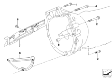 Крепление/дополнит.элементы КПП для BMW E92N 320i N43 (схема запасных частей)