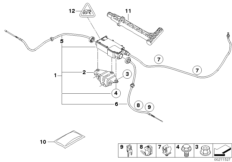 Стояночный тормоз/исполнительный узел для BMW E70 X5 3.0d M57N2 (схема запасных частей)