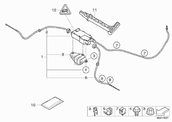 Стояночный тормоз/исполнительный узел для BMW E71 X6 M50dX N57X (схема запчастей)