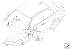 Жгуты проводов двери для BMW E92N 330i N53 (схема запасных частей)