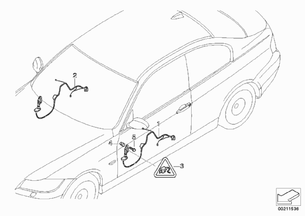Жгуты проводов двери для BMW E92 M3 S65 (схема запчастей)