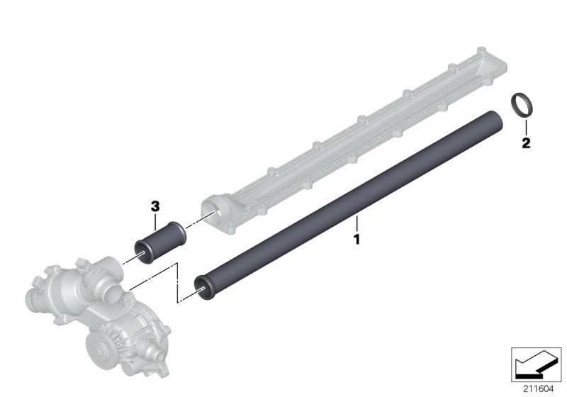 Трубопровод системы охлаждения для BMW F02N 760Li N74 (схема запчастей)
