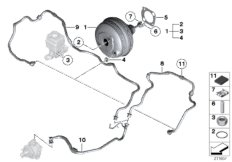 Вакуумный усилитель тормозов для BMW F10 523i N53 (схема запасных частей)