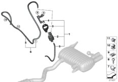 Вакуумное управление заслонкой глушителя для BMW E92 335i N54 (схема запасных частей)