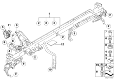 опора панели приборов для BMW E81 116i 1.6 N43 (схема запасных частей)