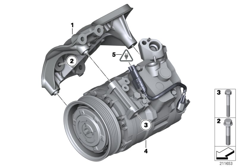 Компрессор кондиционера/дополн.элементы для BMW E89 Z4 35is N54T (схема запчастей)