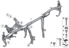 опора панели приборов для BMW RR5 Wraith N74R (схема запасных частей)