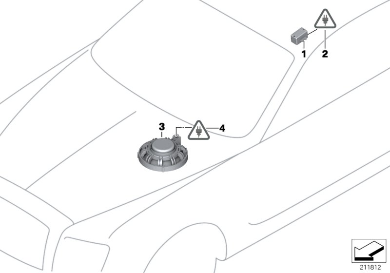 Детали устройства громкой связи для BMW RR4 Ghost N74R (схема запчастей)