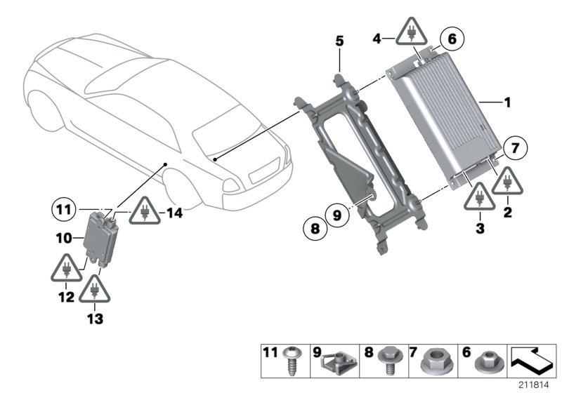 Детали SA 6FL в багажнике для BMW RR4 Ghost EWB N74R (схема запчастей)