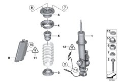 Амортизационная стойка Зд/VDC/ЭБУ для BMW F03 760LiS N74 (схема запасных частей)