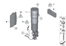 Задний пневмоамортизатор/блок управления для ROLLS-ROYCE RR6 Dawn N74R (схема запасных частей)
