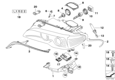 Детали ксеноновой фары / ALC для BMW E46 318Ci N46 (схема запасных частей)