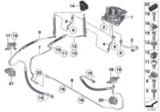 Клапанный блок и доп.дет./Dynamic Drive для BMW F11N 550i N63N (схема запасных частей)