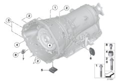 Крепление/дополнит.элементы КПП для BMW F04 Hybrid 7L N63 (схема запасных частей)
