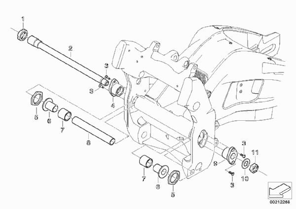 Подшипники кач.рычага заднего колеса для BMW K46 S 1000 RR 10 (0507,0517) 0 (схема запчастей)