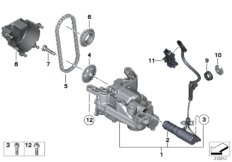 Смазочная система/маслян.насос с прив. для BMW R57N One N16 (схема запасных частей)