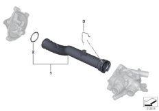 Трубопровод системы охлаждения для MINI R56N One 55kW N16 (схема запасных частей)