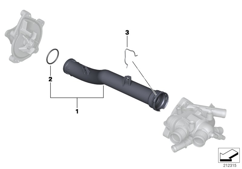 Трубопровод системы охлаждения для BMW R56N One Eco N16 (схема запчастей)