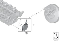 Вакуумный насос с трубопроводом для BMW R57N One N16 (схема запасных частей)