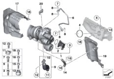 Турбонагнетатель со смазкой для BMW R61 Cooper S ALL4 N18 (схема запасных частей)