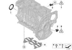 Блок цилиндров/дополнительные элементы для BMW R61 Cooper S ALL4 N18 (схема запасных частей)