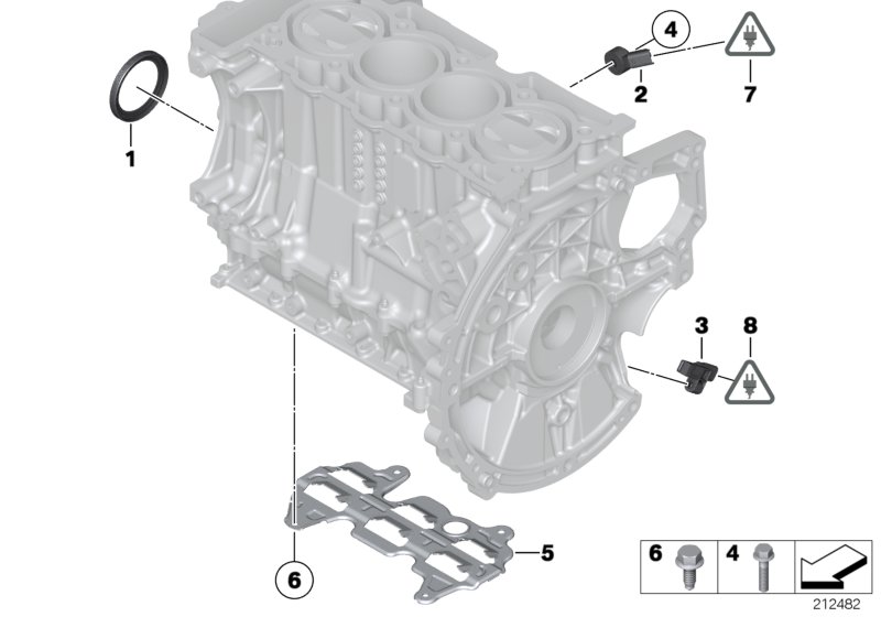 Блок цилиндров/дополнительные элементы для BMW R56N Cooper N16 (схема запчастей)