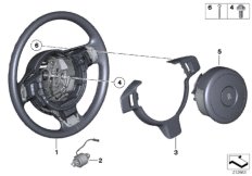 Многофункциональное рулевое колесо с НПБ для ROLLS-ROYCE RR4 Ghost N74R (схема запасных частей)