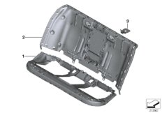 Каркас подушки базового сиденья Зд для BMW F10 M550dX N57X (схема запасных частей)