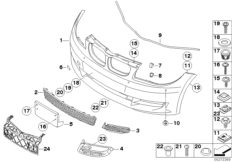 Облицовка Пд для BMW E88 125i N52N (схема запасных частей)