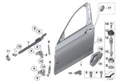 Дверь Пд, петли/ограничитель двери для BMW F02N 740LiX N55 (схема запасных частей)