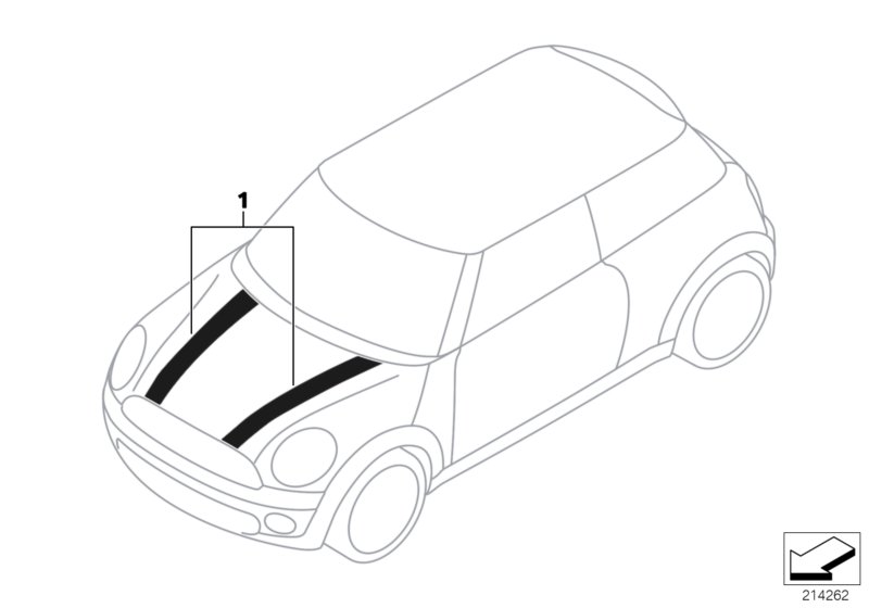 Bonnet stripes для MINI R56N Cooper S N18 (схема запчастей)