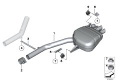Система выпуска ОГ Зд для BMW RR4 Ghost N74R (схема запасных частей)