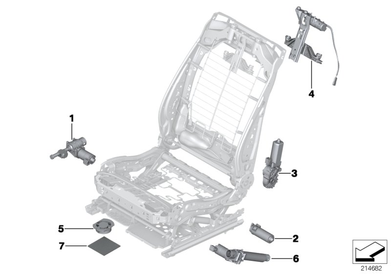Сиденье Пд, э/оборудование и приводы для BMW RR4 Ghost N74R (схема запчастей)