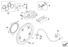 Тормозной механизм заднего колеса для BMW K71 F 800 GT 17 (0B53, 0B63) 0 (схема запасных частей)