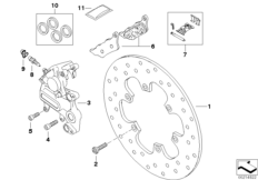 Тормозной механизм заднего колеса для BMW R131 G 650 GS 09 (0180) 0 (схема запасных частей)