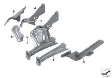 Колесная ниша/лонжерон для BMW R60 One N16 (схема запасных частей)
